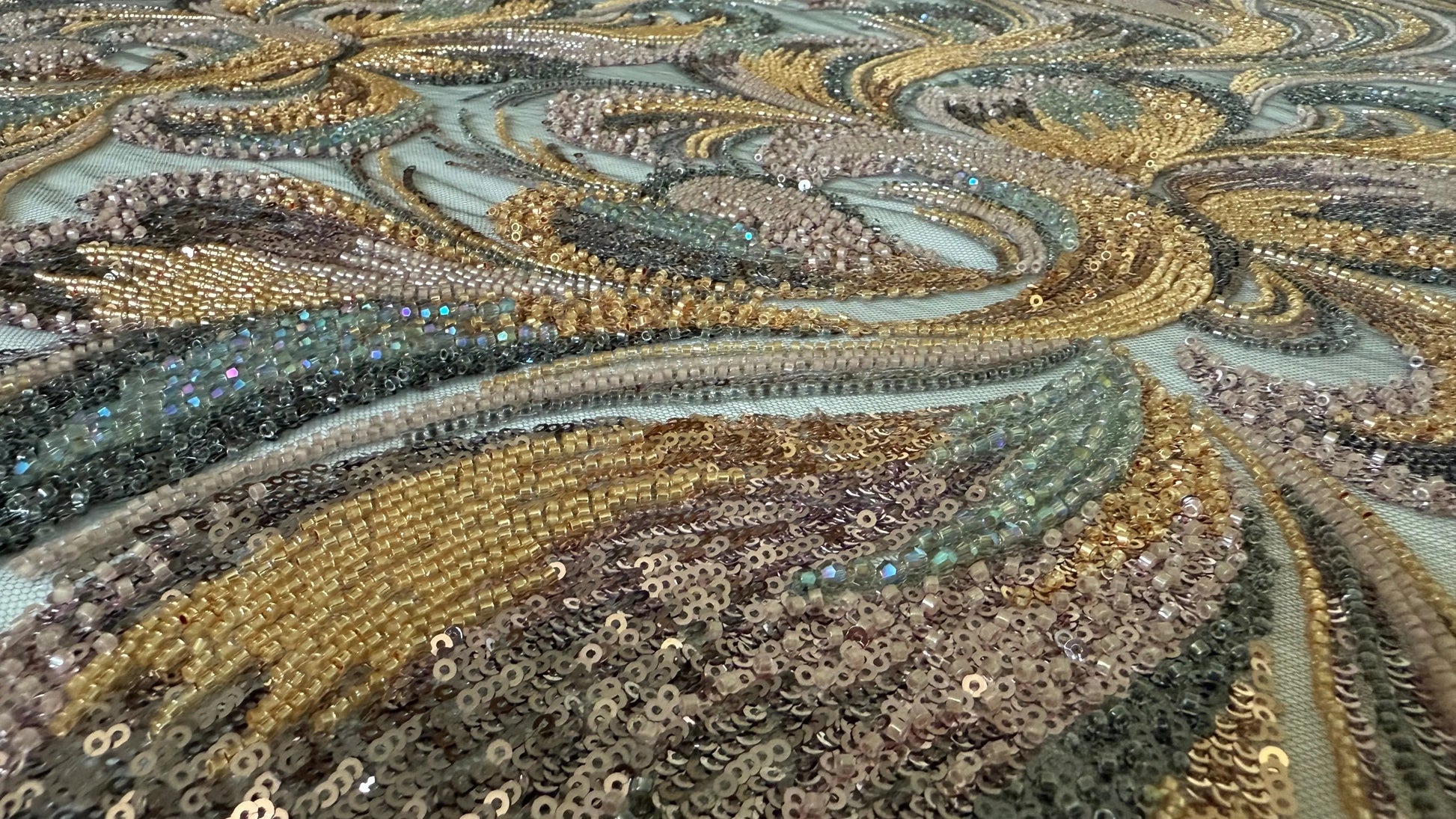 Premium Luxury Beaded Fabric Multicolour - TumaCouture