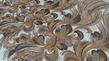 Premium Luxury Beaded Fabric Multicolour - TumaCouture