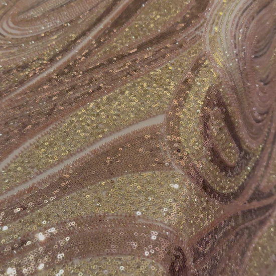 Premium Luxury Beaded Fabric – Beige & Gold Embellishments TumaCouture